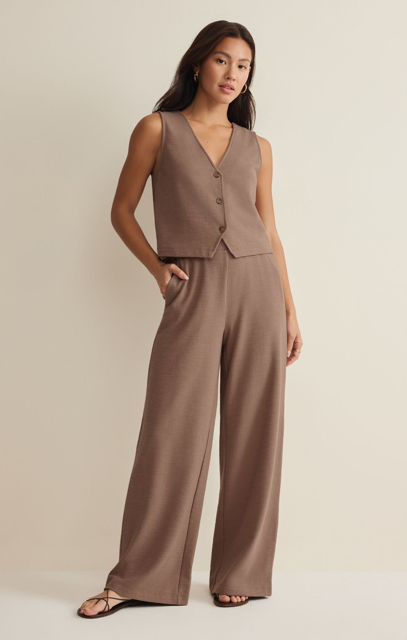 Noelle Textured Tank Top in Milk Shake