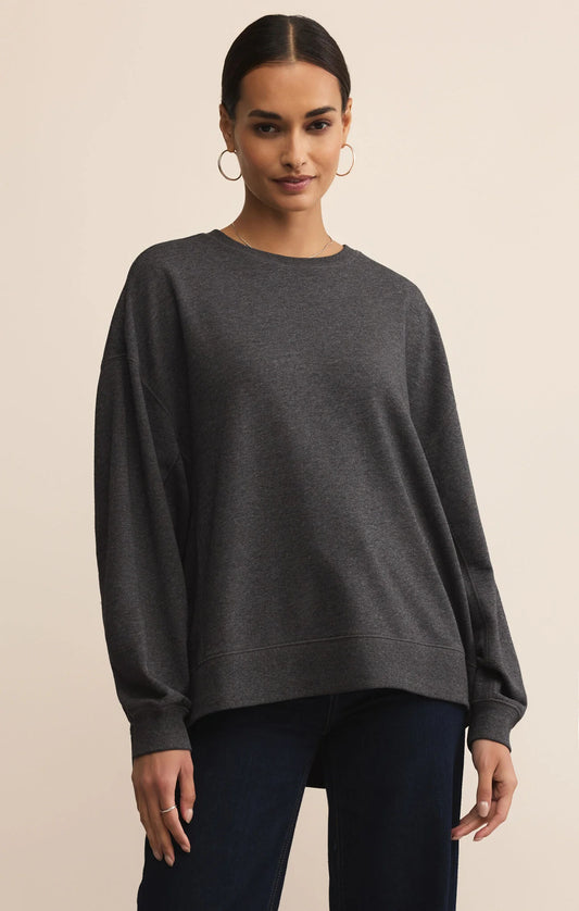 Modern Weekender Crewneck in Charcoal Heather