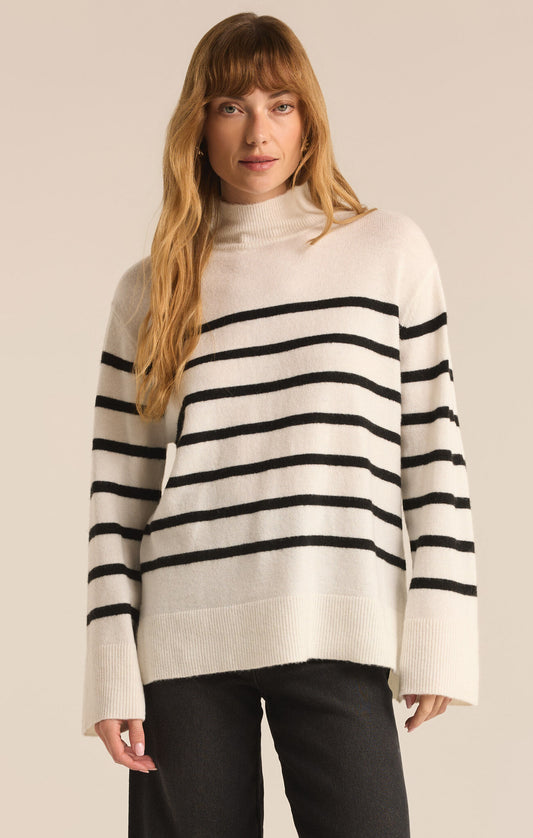 Fin Stripe Sweater in Sea Salt