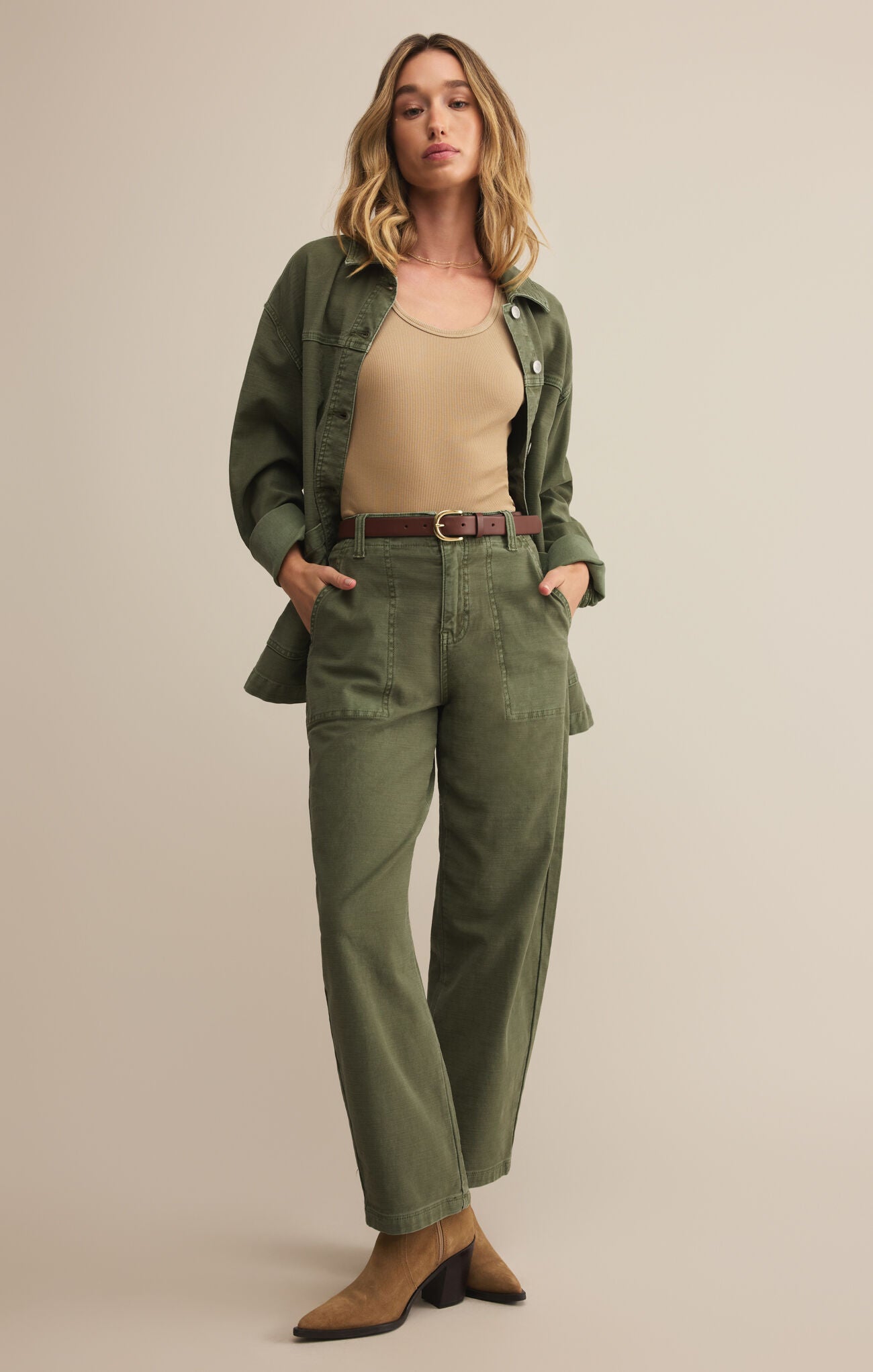 Josee Olive Twill Pants