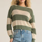 Broadbeach Stripe Sweater in Green