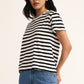 Go To Stripe Tee in Black Striped