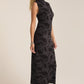 Tatum Shadow Floral Midi Dress Black