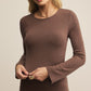 Demure Top in Suede