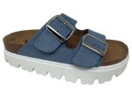 Jazmin Taupe Platform Sandals in Navy
