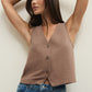 Noelle Textured Tank Top in Milk Shake
