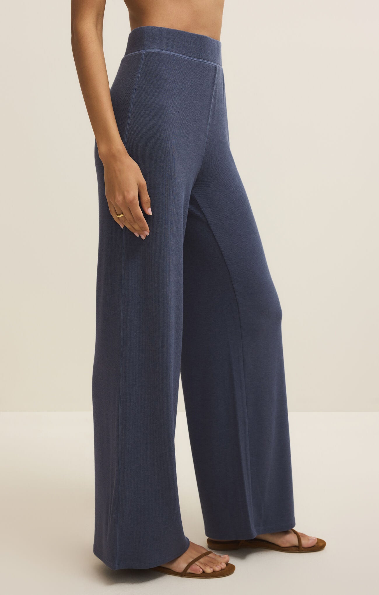 Renae Rib Pant in Indigo
