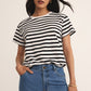 Go To Stripe Tee in Black Striped