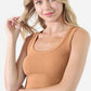 Torie Deep Scoop Neck Crop Top in Tan