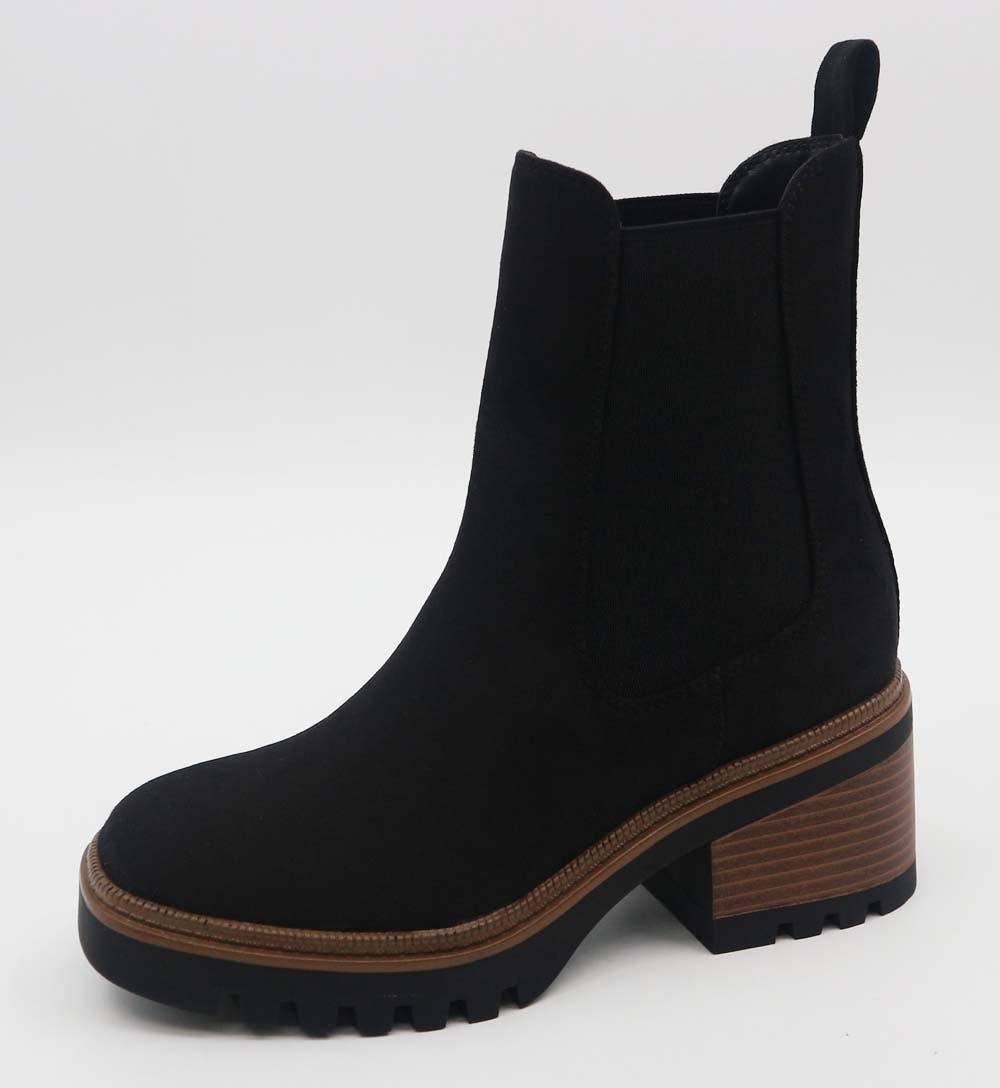 Jorey Black Lug Sole Block Heel
